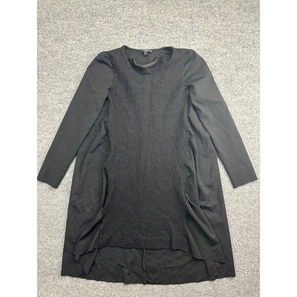 COS Wool Blend Dress Women's Medium Black Pockets Long Sleeve Shift  A-Line - Picture 1 of 8